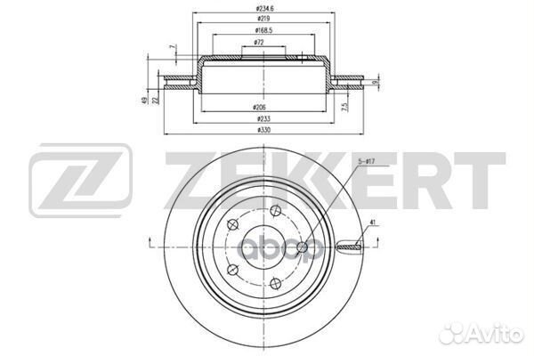 Диск торм. зад. jeep Grand Cherokee IV 10- bs-5
