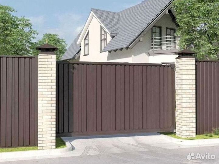 Ворота откатные с монтажом и фундаментом