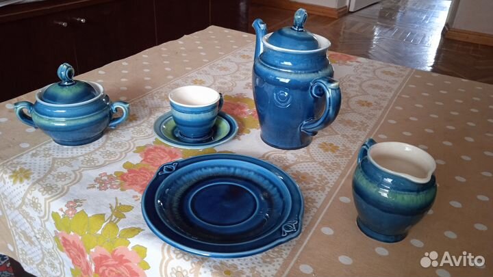 Кофейный сервиз, майолика Конаково, 21 предмет