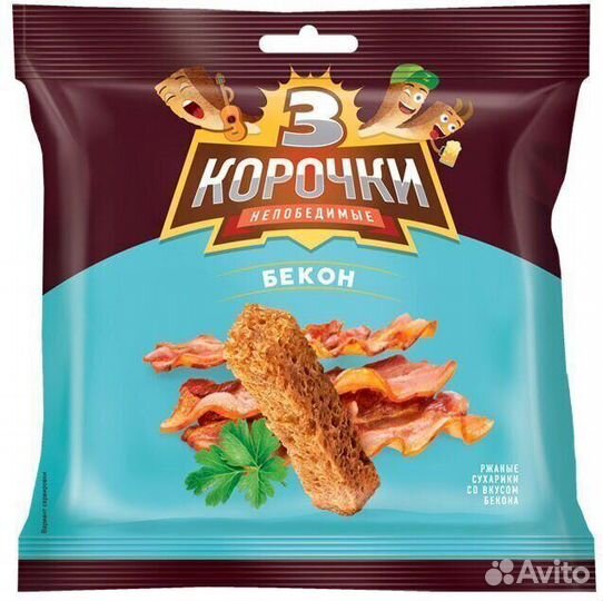 Сухарики 3 Корочки со вкусом Бекона 100 г
