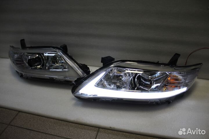 Camry 40/45 Передние фары стиль Lexus Хром Q5QQ4