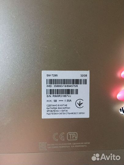 Продам планшет galaxy A tab sm-t295