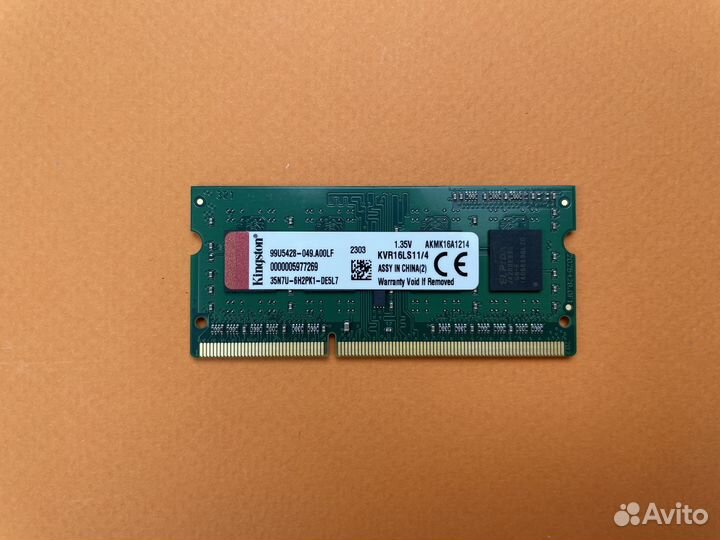 DDR3L 4 GB 1600 MHz KingSton sodimm для ноутбука