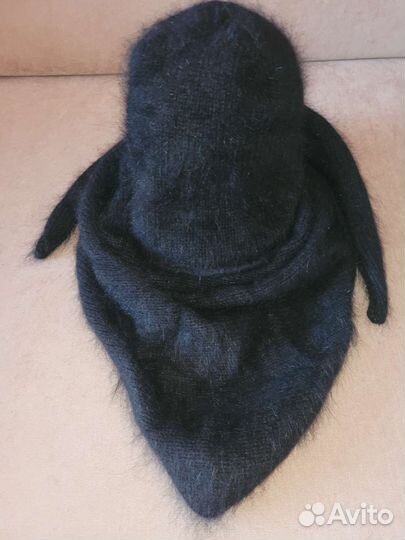 Шапка бини и косынка из пуха норки