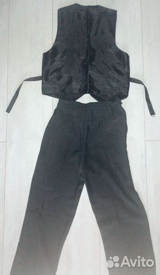 Костюм брюки жилет, серый, рост 128