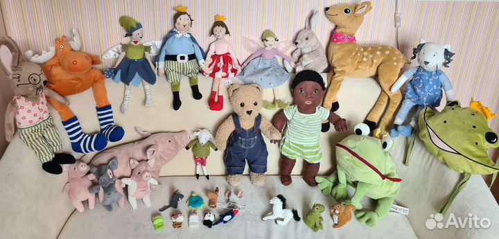 Мягкие игрушки IKEA: лисы, еж, сова, крокодилы