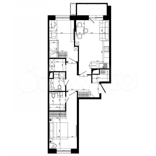 2-к. квартира, 70 м², 24/25 эт.