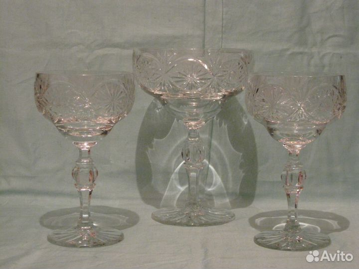 Фруктовница и две конфетницы. Хрусталь. СССР