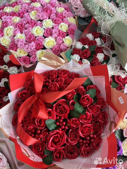 101 мыльных роз букеты большие