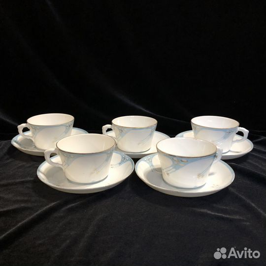 Чайные пары Кузнецов. Модерн. Ручка рыбкой