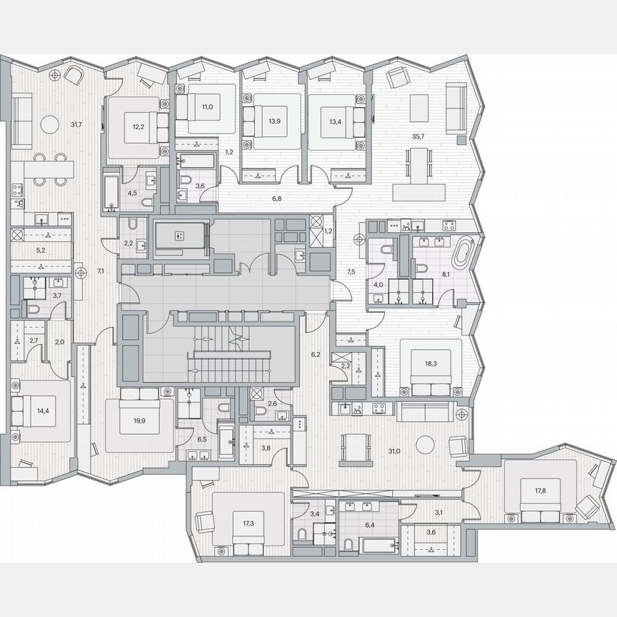 2-к. квартира, 99,3 м², 4/13 эт.