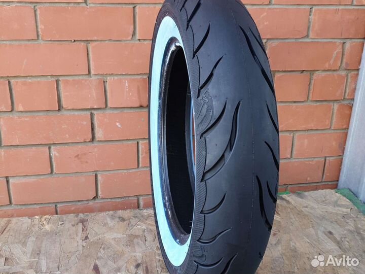Мотошина 140 90 16 белый борт