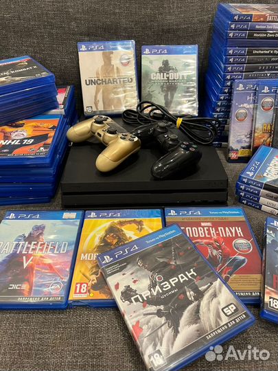 Ps4 pro 7208 1tb с играми