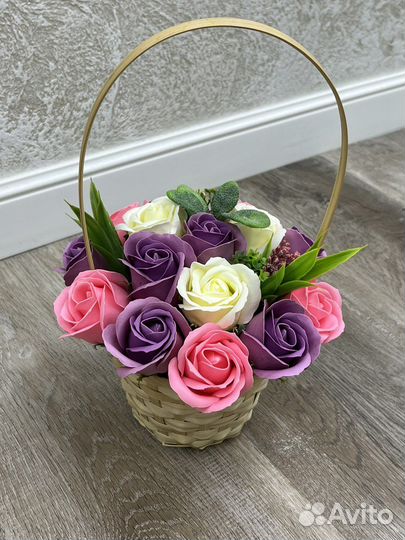 Букет из мыльных роз