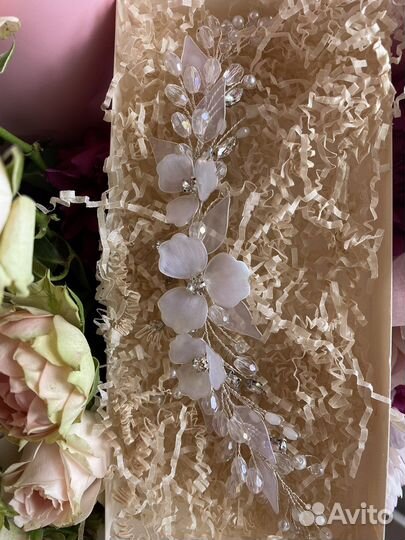 Украшение на свадьбу (веточка в прическу)