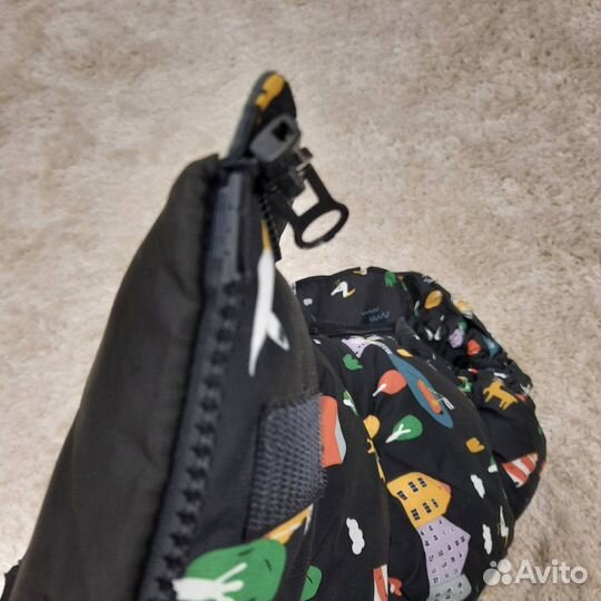 Зимний чехол на коляску с рукавицами