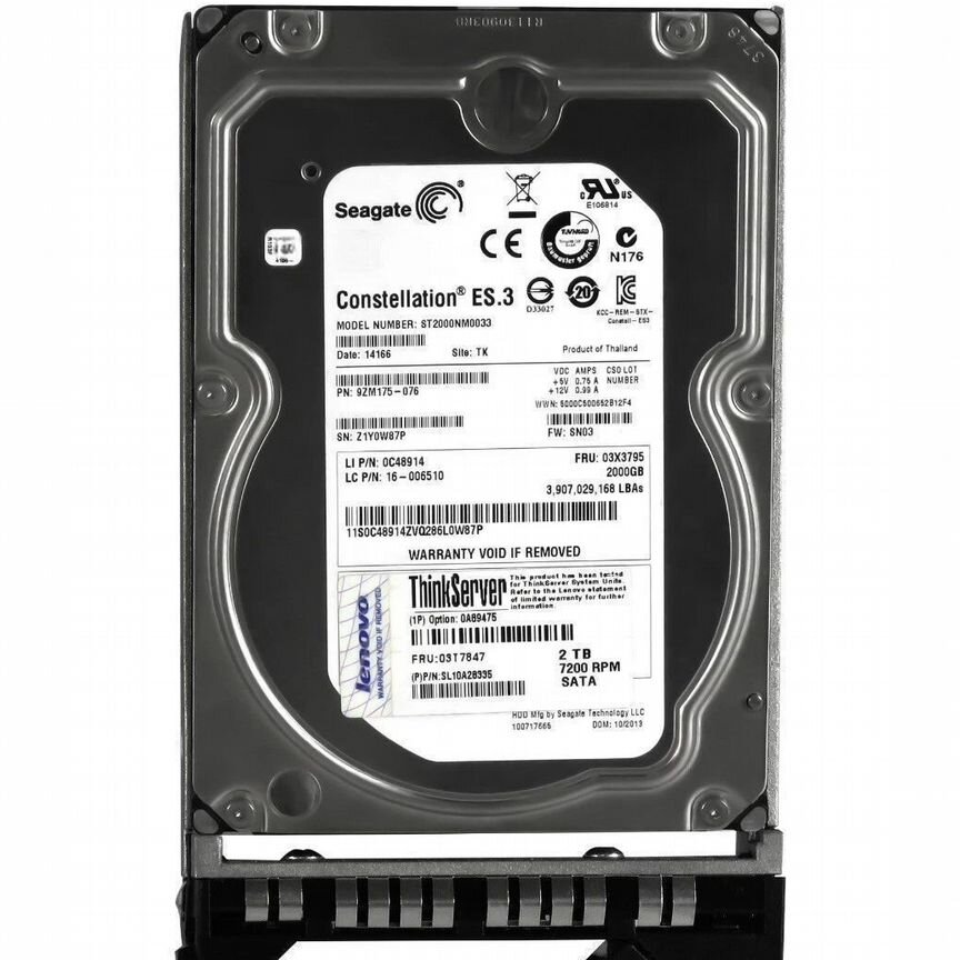 [03T7847] Жесткий Диск Lenovo 0a89475 2tb Sata3 3.5" Hdd 03t7847