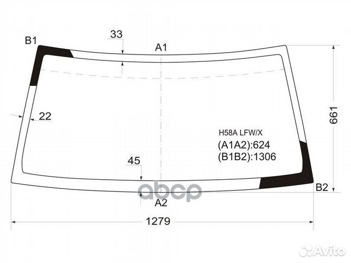 Стекло лобовое mitsubishi pajero mini H5#A 98-1