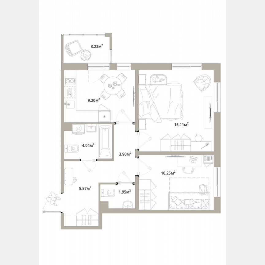 2-к. квартира, 51 м², 6/12 эт.