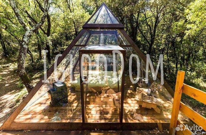 Панорамная беседка из стекла