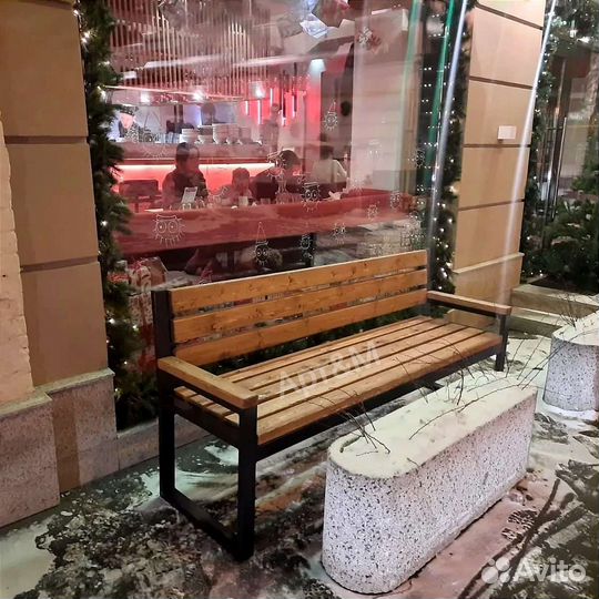 Скамейка лофт. Садовая мебель. Под заказ