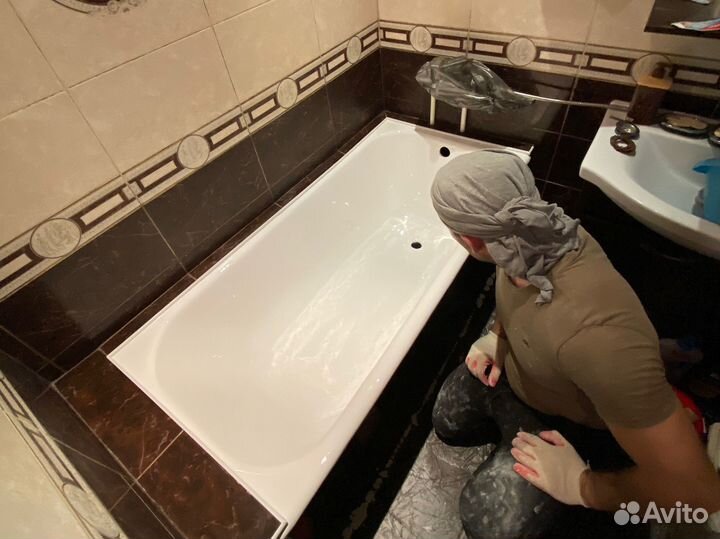 Реставрация ванн литьевым мрамором, жидким акрилом
