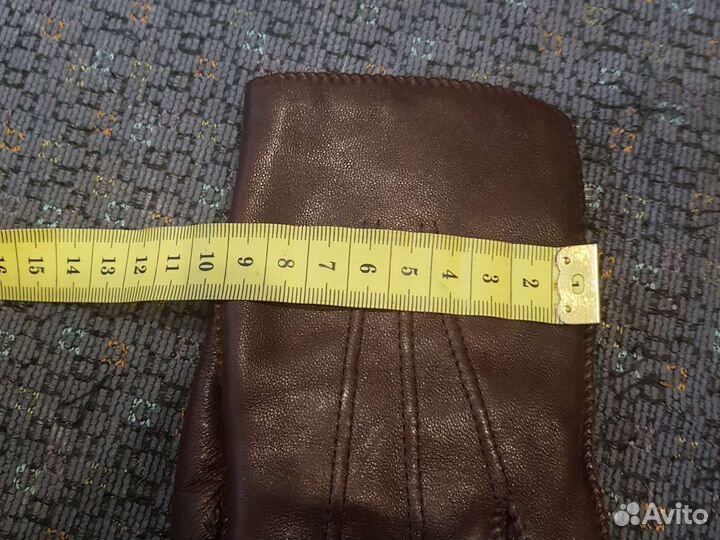 Перчатки кожаные натуральный мех 10лет Италия