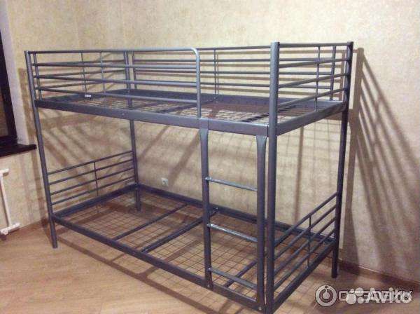Двухъярусная кровать металлическая бу с матрацами