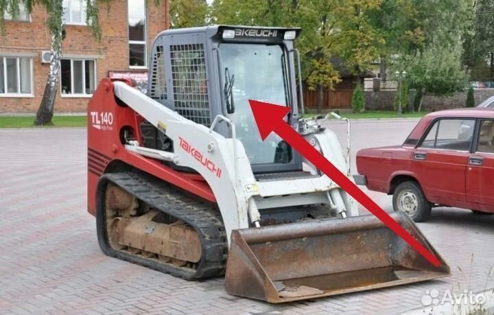 Стекло лобовое (дверное) для Takeuchi ti 130