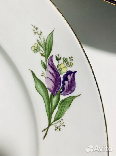 Фарфоровое блюдо Дулево 35,5 см 1988 года