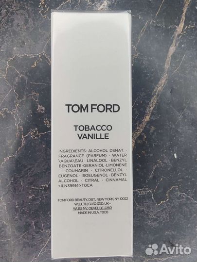 Tom Ford tobacco vanille оригинальный тестер 44мл