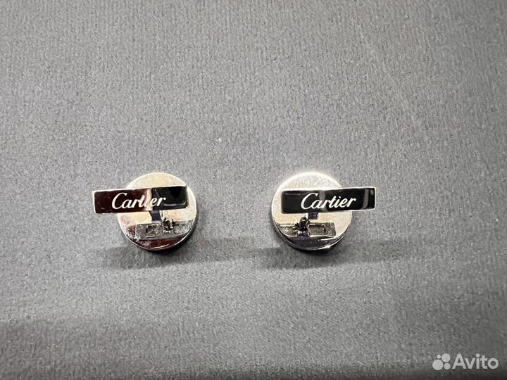 Запонки Cartier серебряные