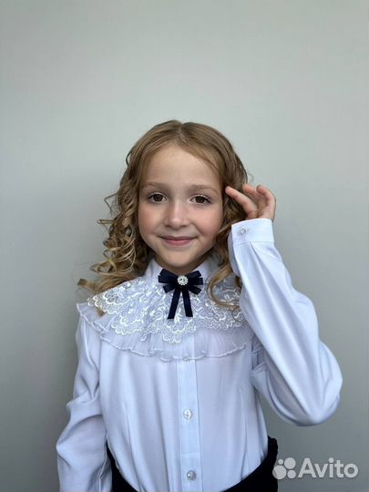 Блузка белая рубашка школьная детская