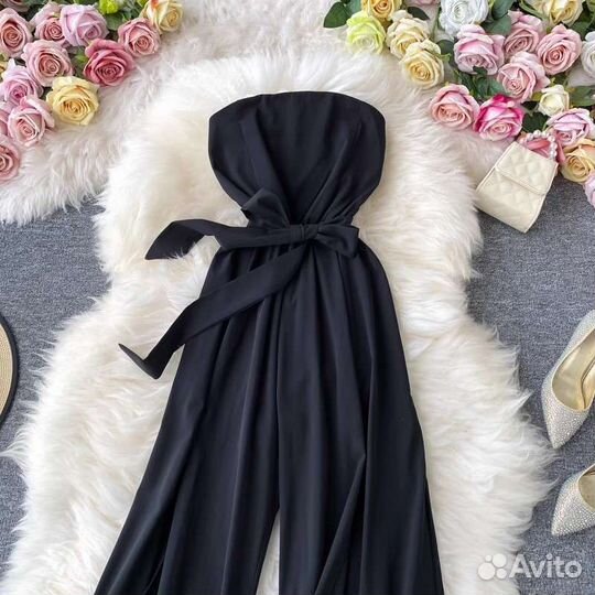 Комбинезон бюстье с разрезами