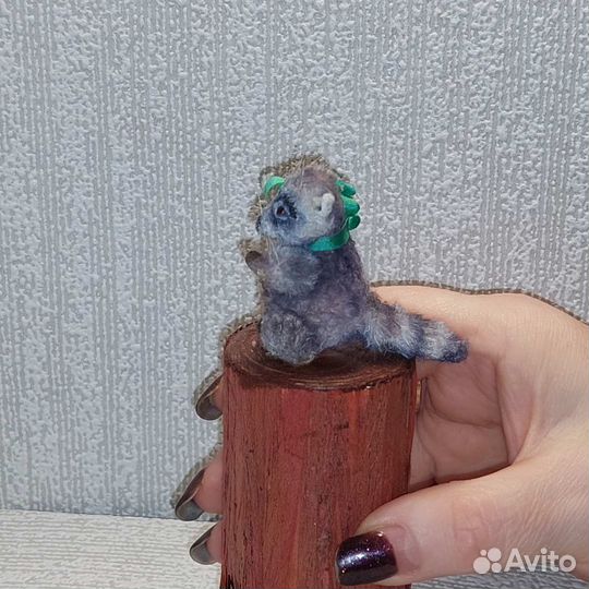 Сувенир игрушка Енотик 3,5 см вязаный, Handmade