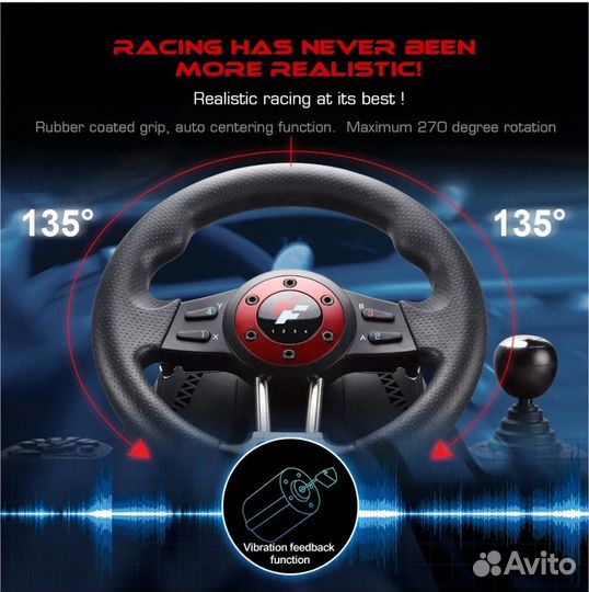 Игровой руль flashfire 6in1 force Wheel WH-2304V