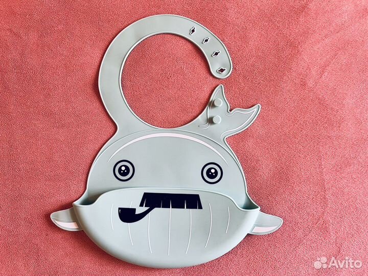 Нагрудник для кормления детский, с карманом