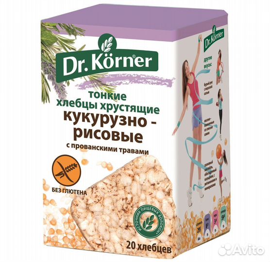 Хлебцы Dr. Korner Кукурузно-рисовые пров трав 100г