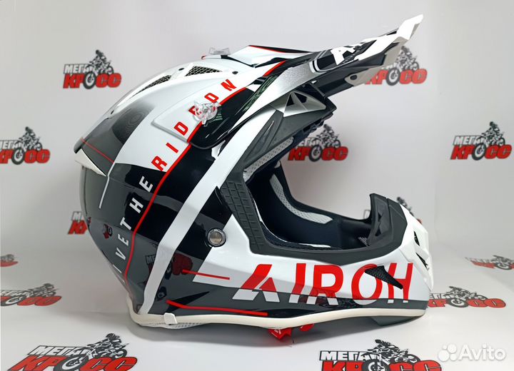Шлем кроссовый airoh Aviator ACE Amaze Красно-Белы