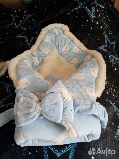 Конверт на выписку для мальчика зимний