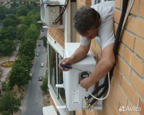 Установка кондиционеров Закладка трассы