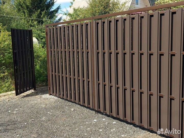 Забор 20 м из штакетника - под ключ