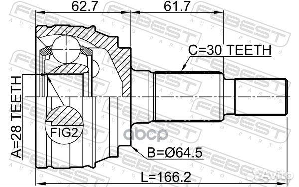 ШРУС внешний 28X64.5X30 audi Q7 2006-2015 1710