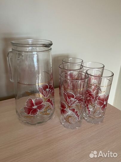 Стаканы с кувшином СССР стекло