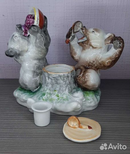 Фарфор статуэтка Мишки сладкоежки лфз