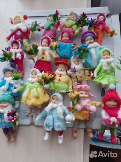 Ватные елочные игрушки