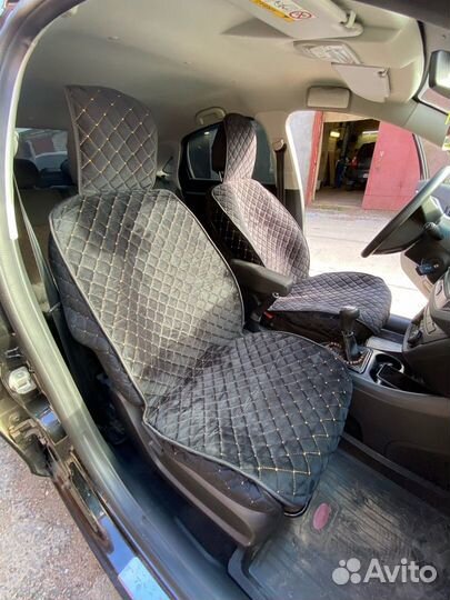 Накидки на сидения велюр черно-золотист c бортами