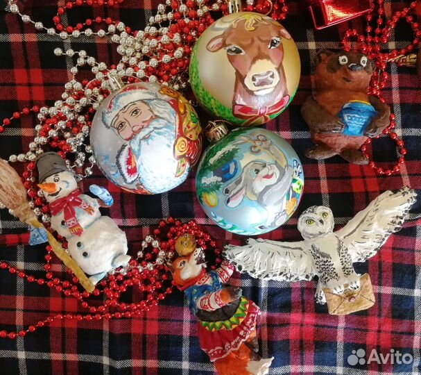 Ватные елочные игрушки