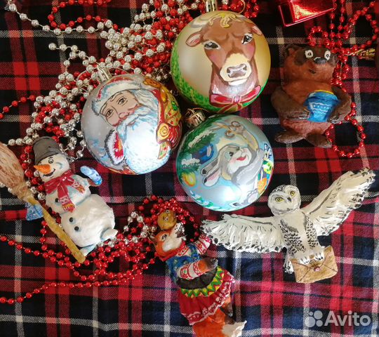 Ватные елочные игрушки