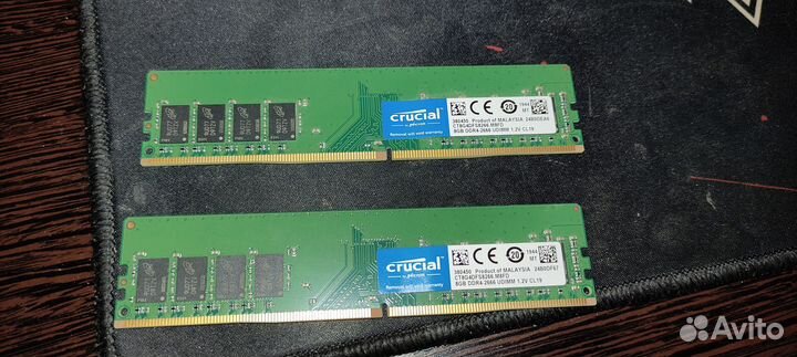 Оперативная память DDR4 8gb x 2 crucial 2666 Mhz